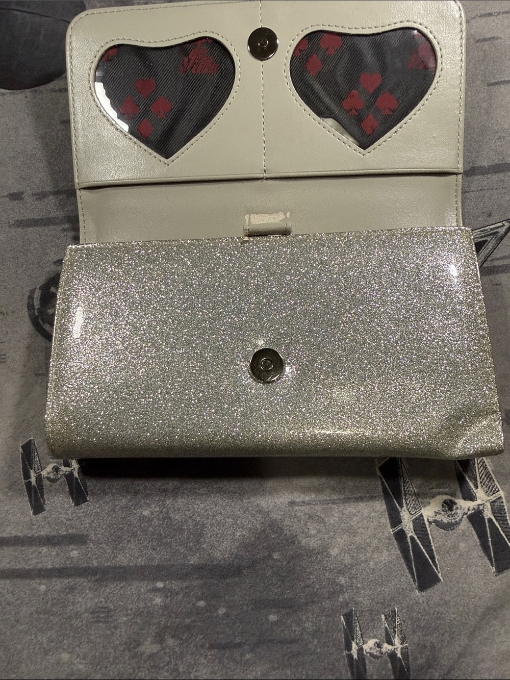 LUX DE VILLE STARLIGHT WALLET IN SILVER SPARKLE - Picture 4 of 6